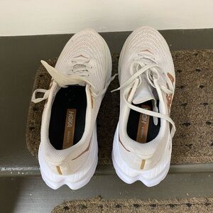 Hoka One One White Athletic Shoes with Cushioned Midsole